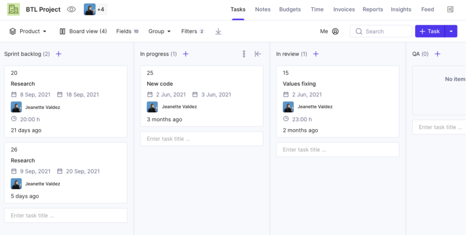 Kanban boards in Productive.